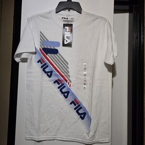 Fila Men's White Graphic Short Sleeve T-Shirt Size Small